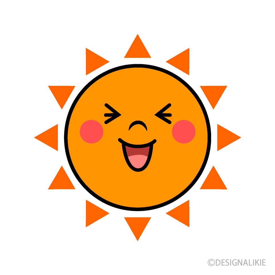 大笑いする太陽キャライラストのフリー素材 イラストイメージ
