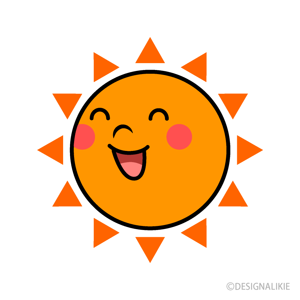笑顔の太陽キャライラストのフリー素材 イラストイメージ