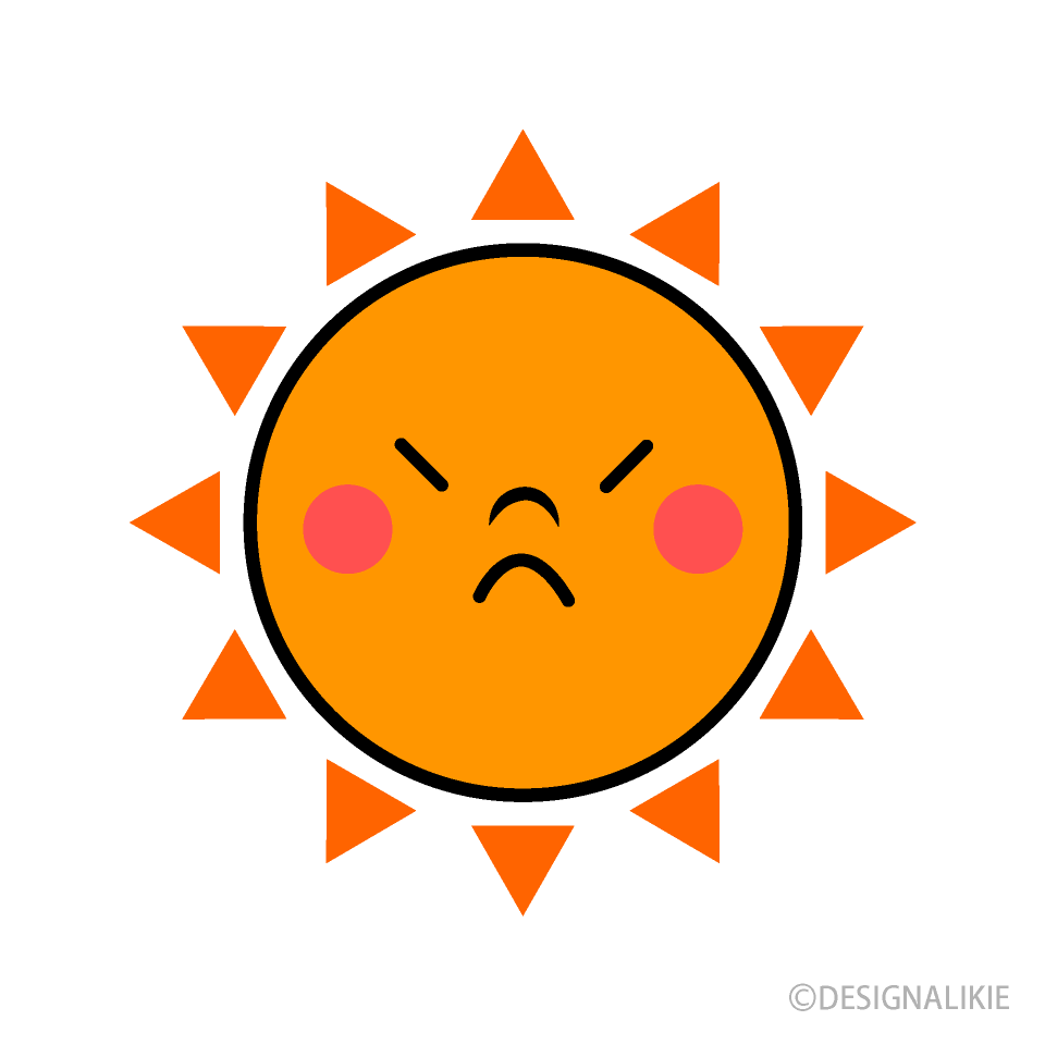 怒る太陽キャラ