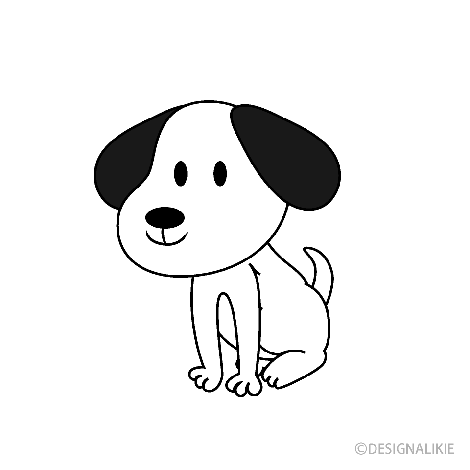 垂れ耳の子犬イラストのフリー素材 イラストイメージ