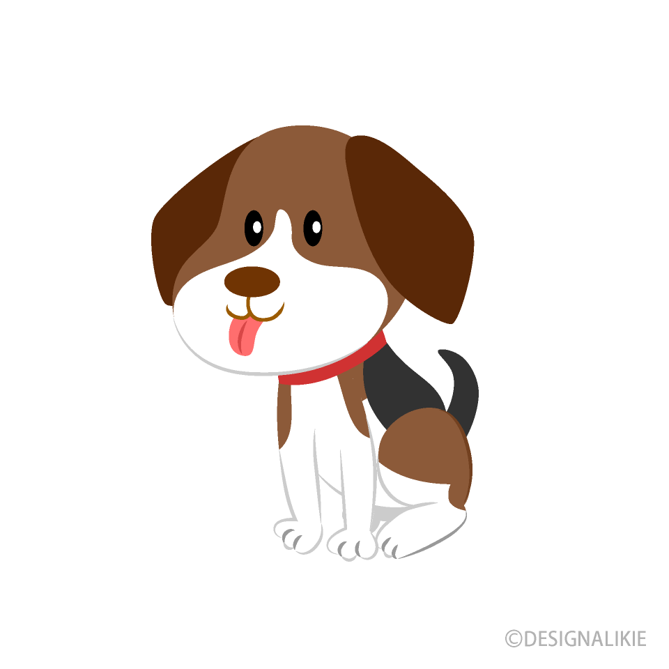 ビーグルの子犬イラストのフリー素材 イラストイメージ