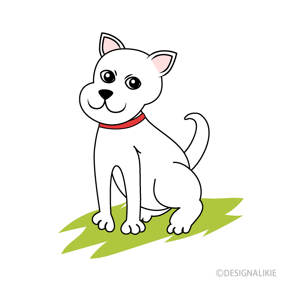白い犬の無料イラスト素材 イラストイメージ