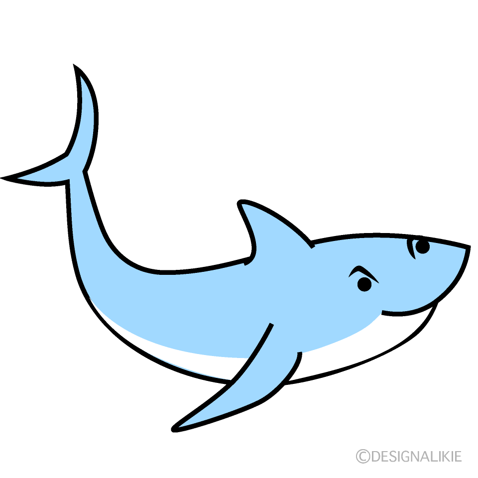 可愛いサメの無料イラスト素材 イラストイメージ