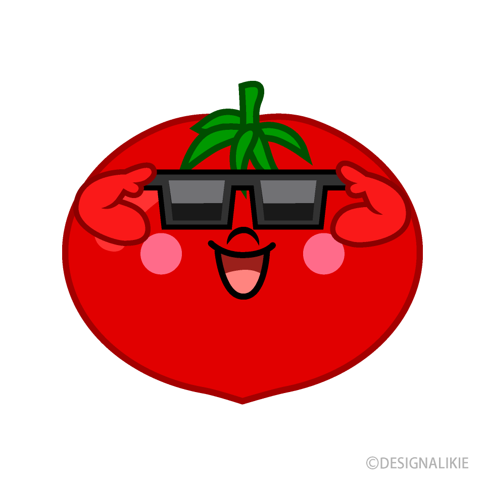 サングラスのトマトキャライラストのフリー素材 イラストイメージ