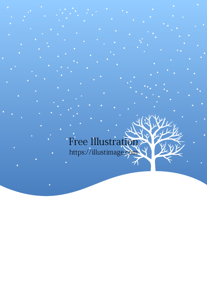 雪積もる一本 木の背景画像の無料イラスト素材 イラストイメージ