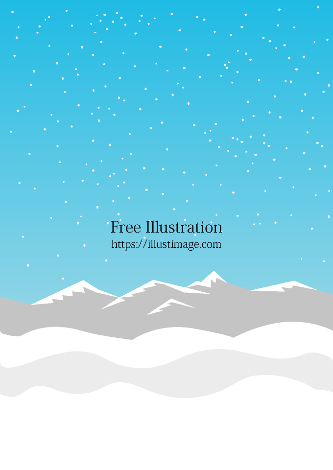 雲海にそびえる冬山の背景の無料イラスト素材 イラストイメージ