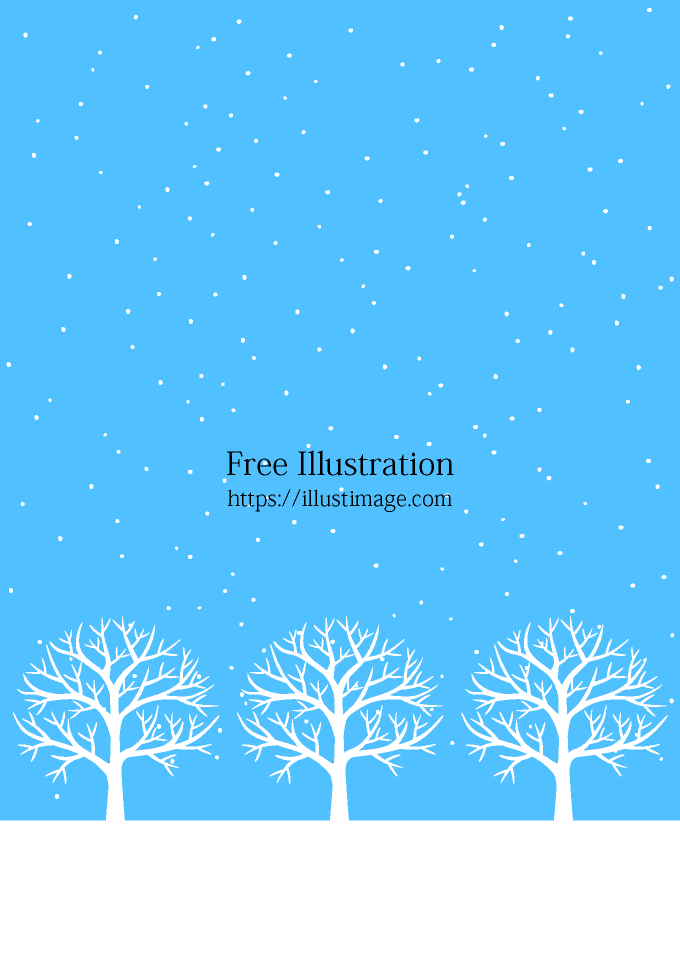 雪降る並木の背景画像の無料イラスト素材 イラストイメージ