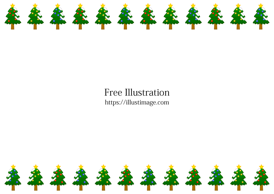 クリスマスツリーフレームの無料イラスト素材 イラストイメージ