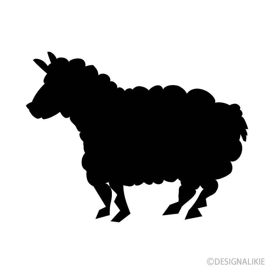 羊の影絵イラストのフリー素材 イラストイメージ