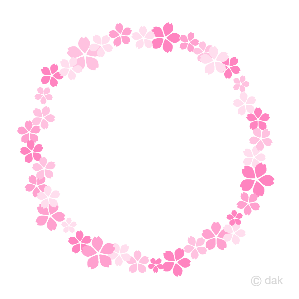 可愛い桜の花リースイラストのフリー素材 イラストイメージ