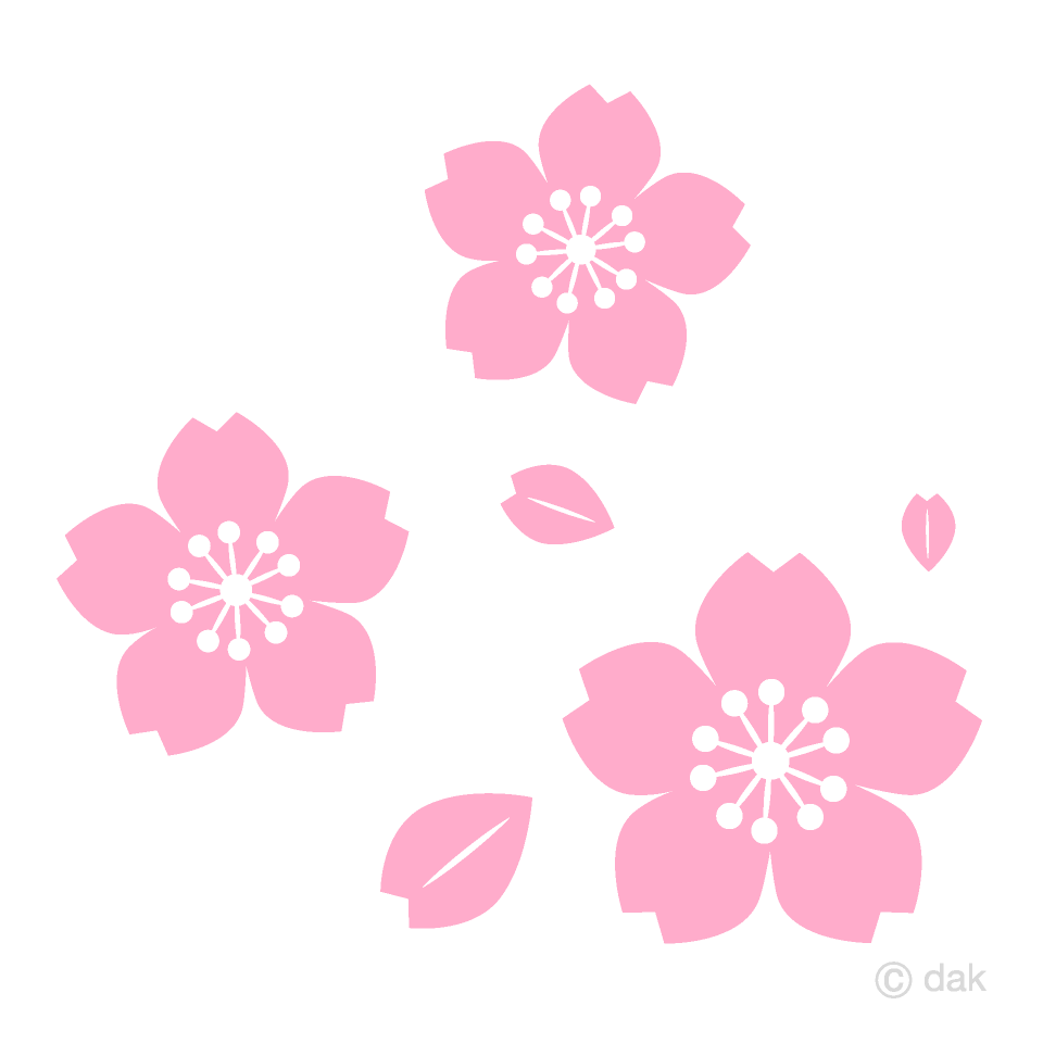 散る桜花マークの無料イラスト素材 イラストイメージ