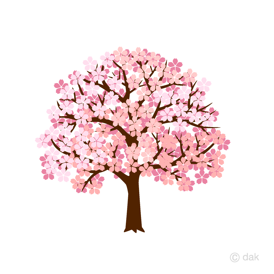 綺麗な桜の木イラストのフリー素材 イラストイメージ