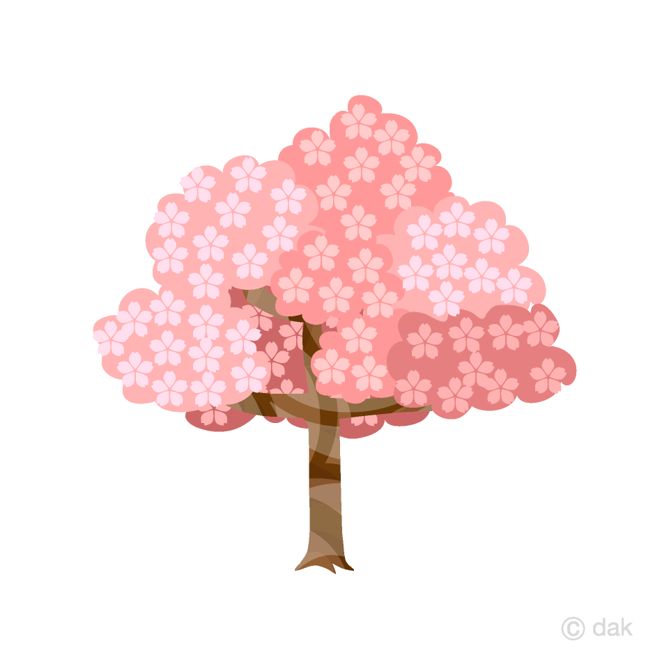 上桜の木 イラスト フリー素材 動物ゾーン