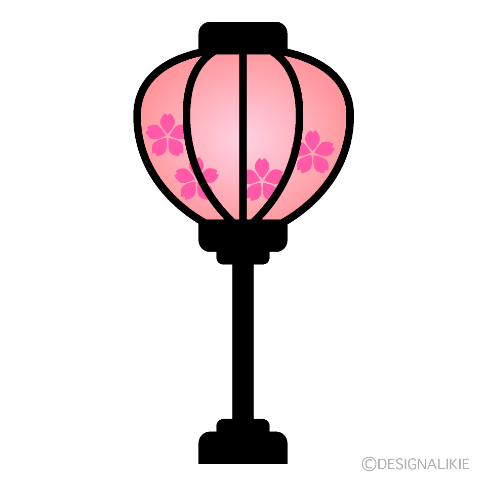 ピンク色のぼんぼりイラストのフリー素材 イラストイメージ