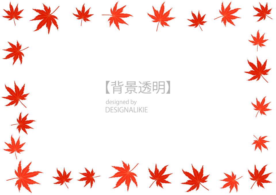 紅葉の 葉っぱ枠イラストのフリー素材 イラストイメージ