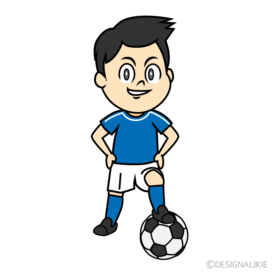 男の子のサッカー選手の無料イラスト素材 イラストイメージ