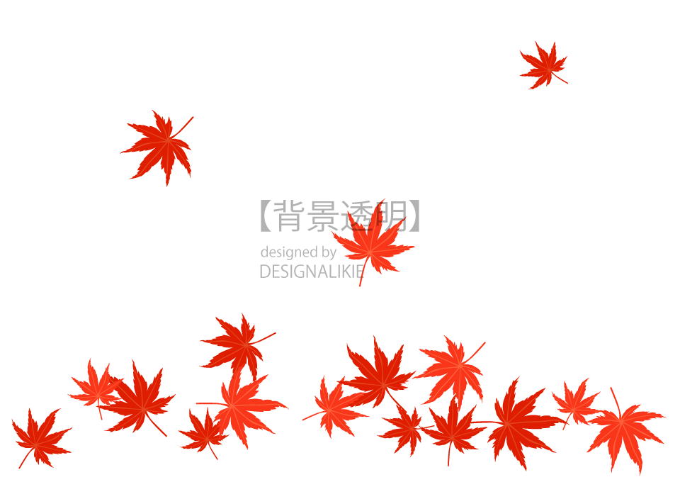 舞い落ちる紅葉の無料イラスト素材 イラストイメージ