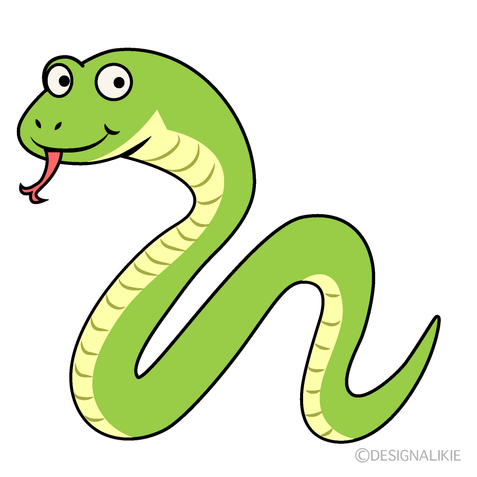 くねくねうねるヘビの無料イラスト素材 イラストイメージ