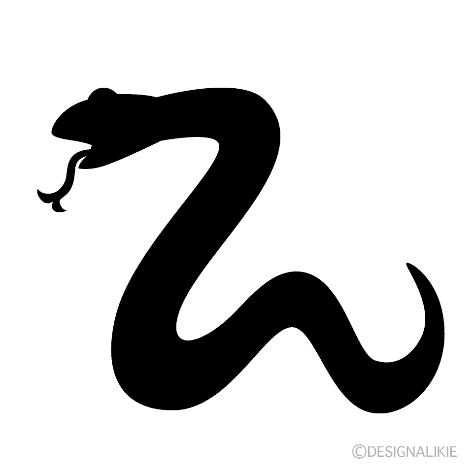 蛇シルエットイラストのフリー素材 イラストイメージ