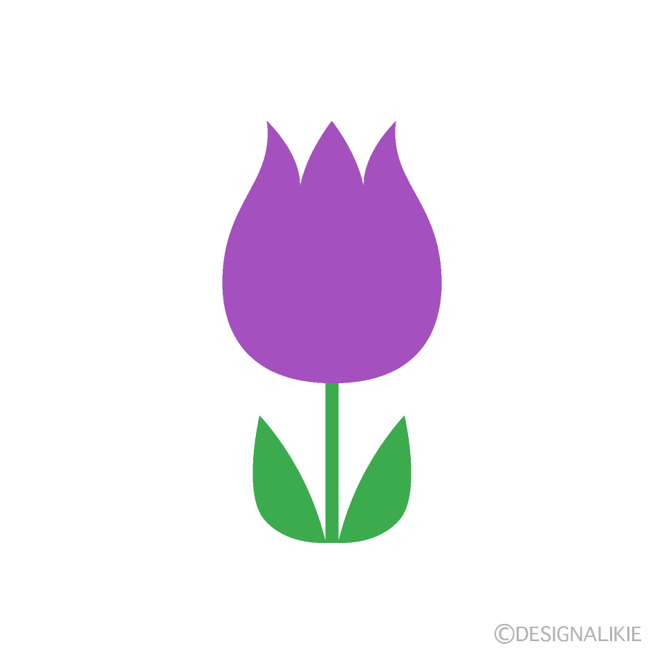 可愛い紫チューリップの無料イラスト素材 イラストイメージ