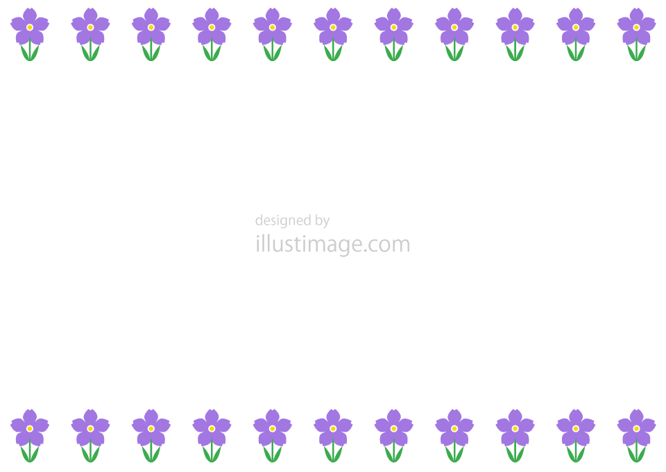 かわいいスミレの花枠の無料イラスト素材 イラストイメージ