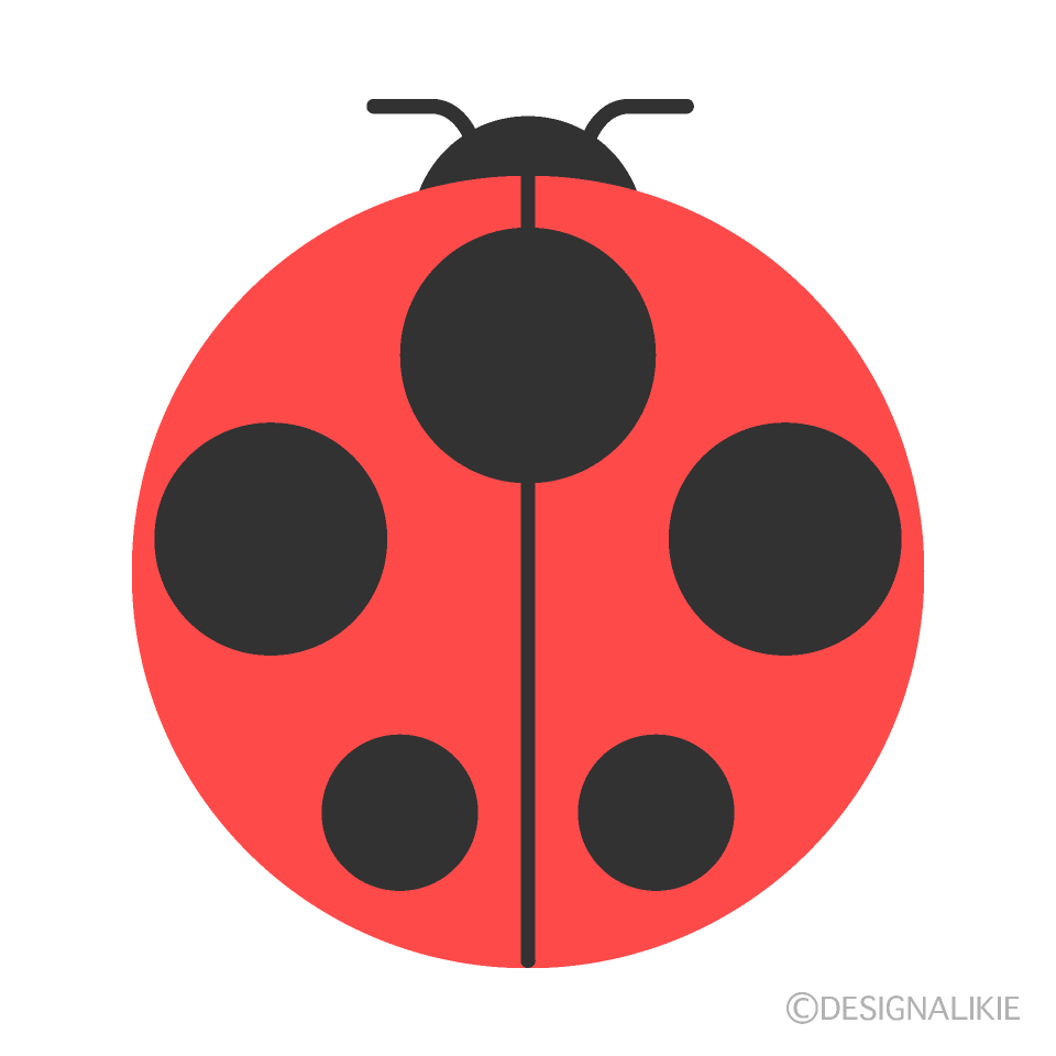 シンプルな赤てんとう虫の無料イラスト素材 イラストイメージ