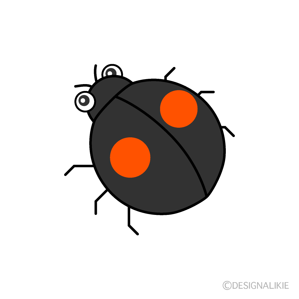 黒色てんとう虫の無料イラスト素材 イラストイメージ