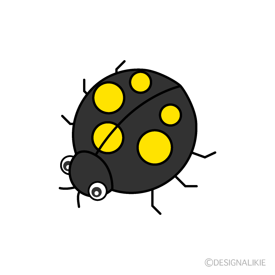 黄色斑点のてんとう虫の無料イラスト素材 イラストイメージ