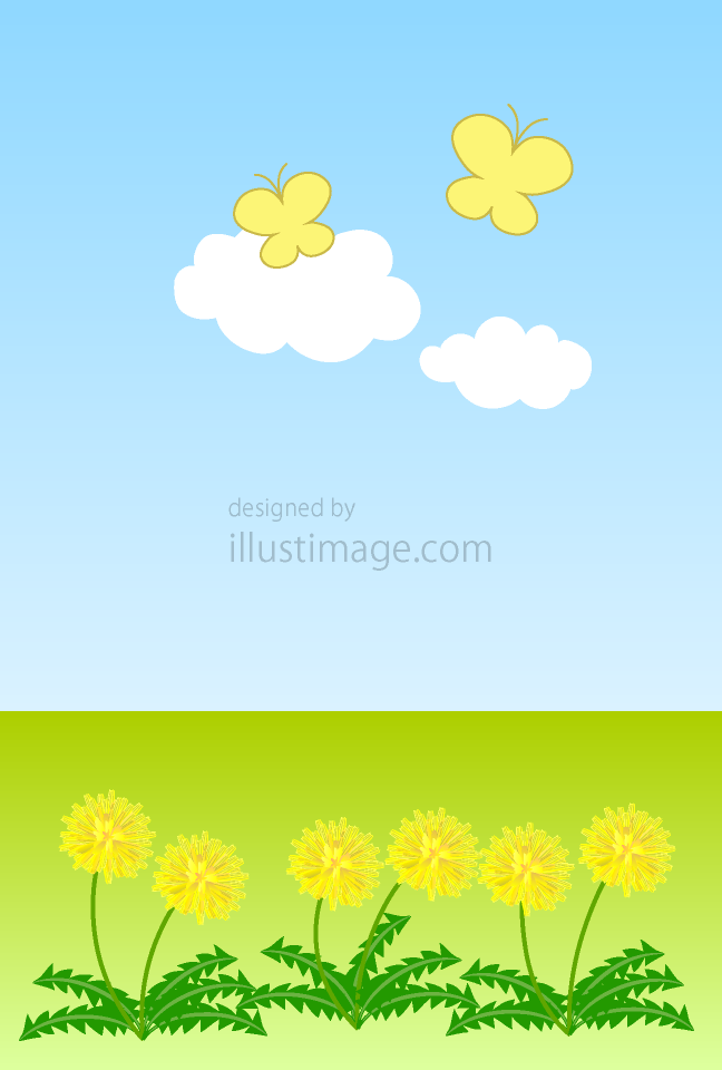 春のタンポポの無料イラスト素材 イラストイメージ