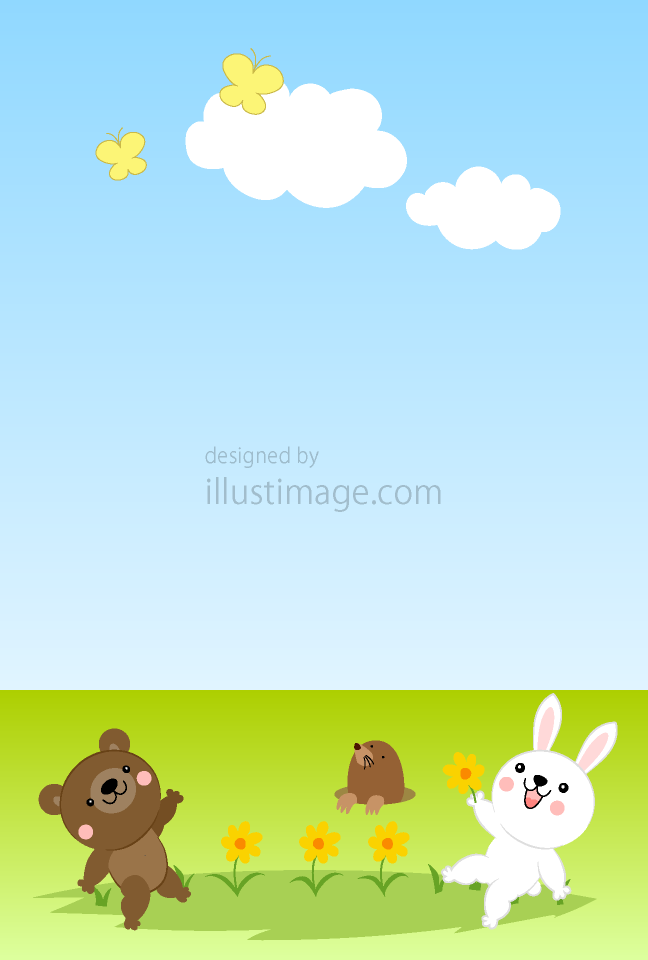 春の動物たちイラストのフリー素材 イラストイメージ