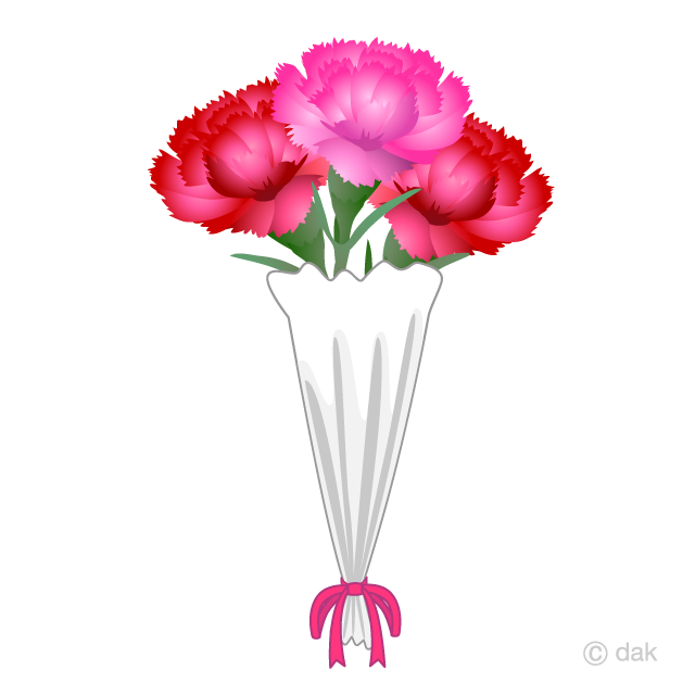 母の日のカーネーション花束の無料イラスト素材 イラストイメージ