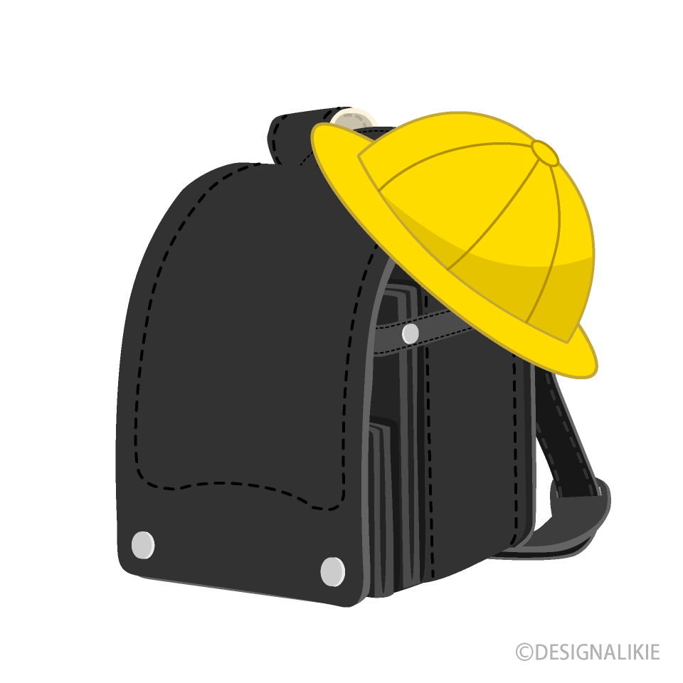 通学帽とランドセルの無料イラスト素材 イラストイメージ