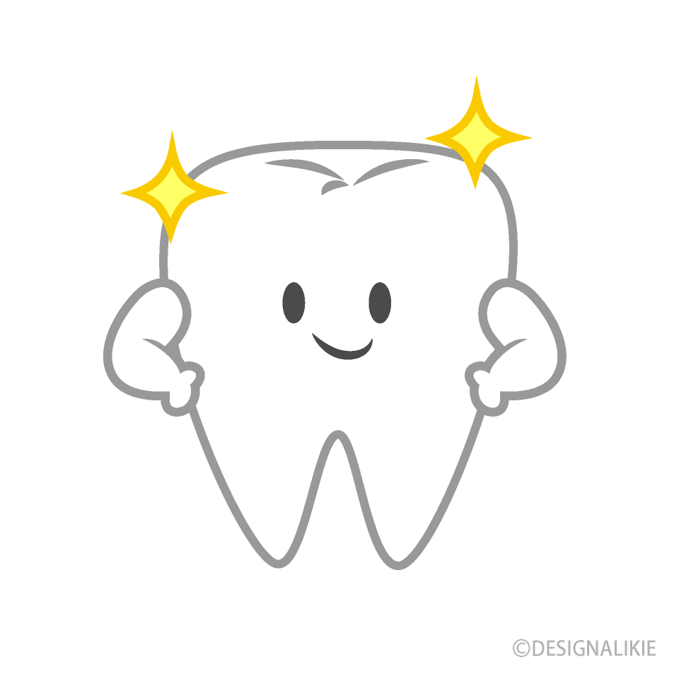 健康な歯キャラクターイラストのフリー素材 イラストイメージ