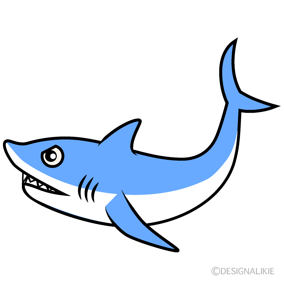 サメのキャラクターの無料イラスト素材 イラストイメージ