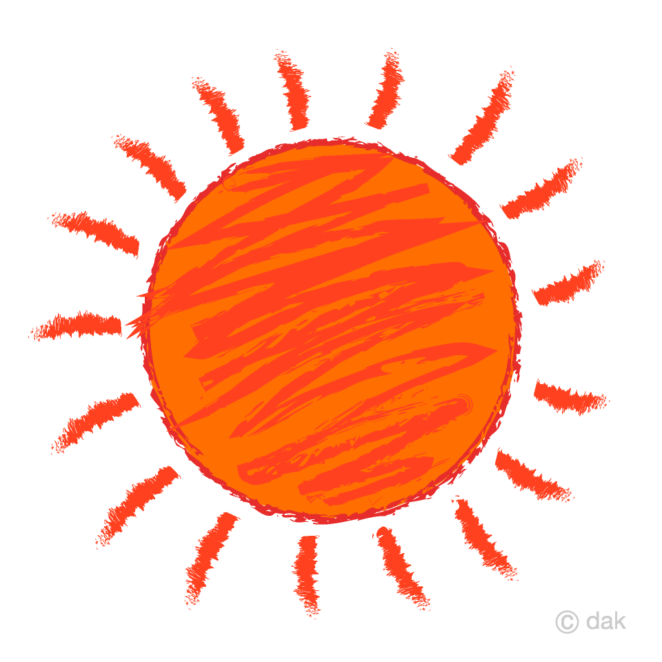 手書き太陽イラストのフリー素材 イラストイメージ