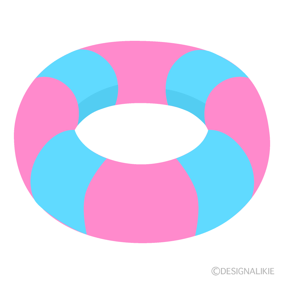 水色ピンクの浮き輪