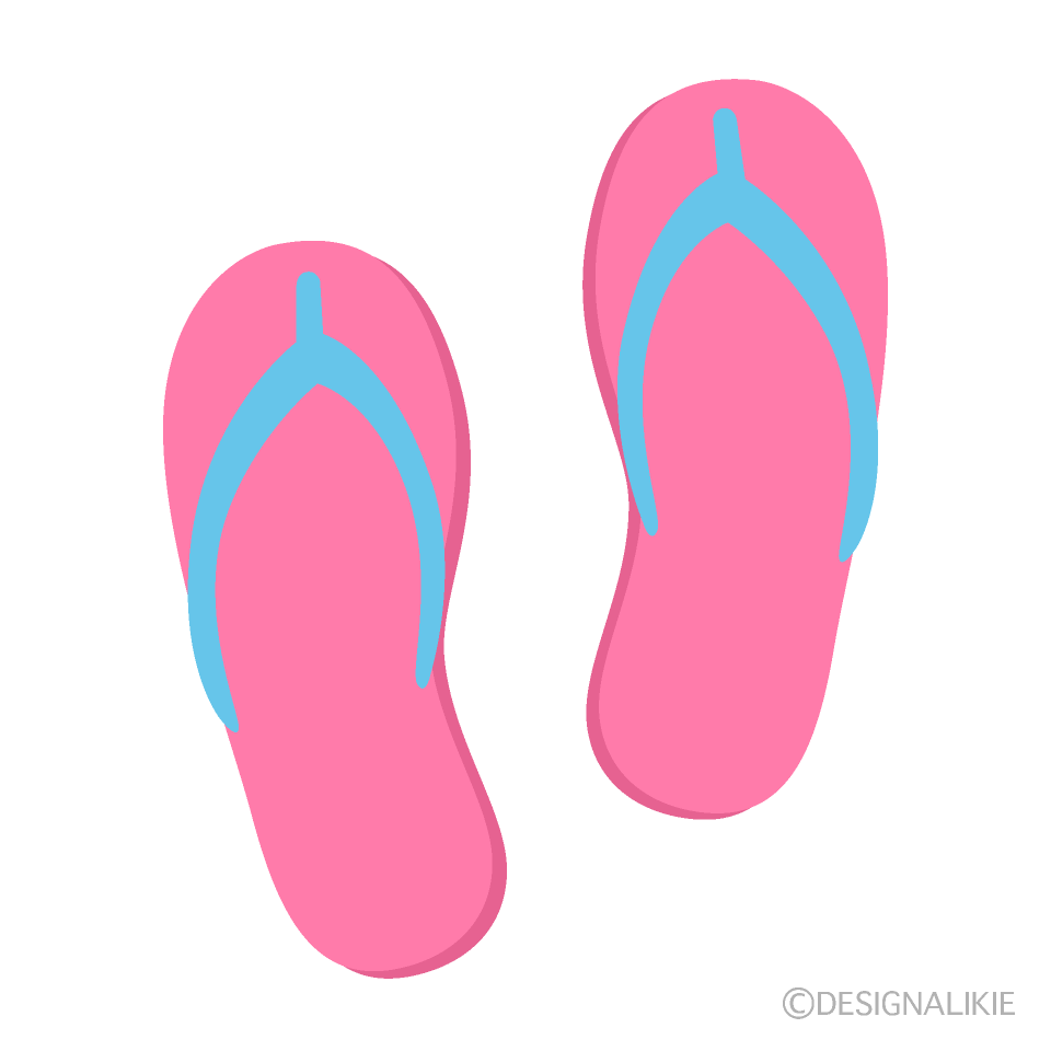 ピンクのビーチサンダルイラストのフリー素材 イラストイメージ
