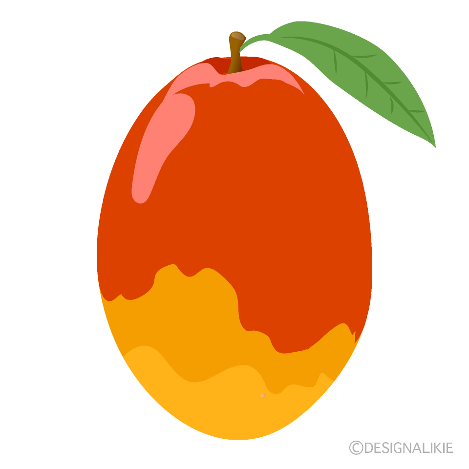 シンプルなマンゴーイラストのフリー素材 イラストイメージ