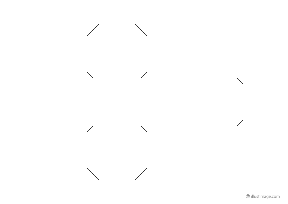 立方体展開図イラストのフリー素材 イラストイメージ