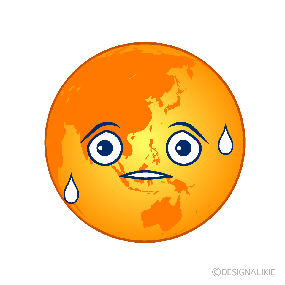 温暖化の地球イラストのフリー素材 イラストイメージ