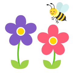 可愛いハチと野花