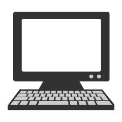 シンプルなパソコン（画面透明）