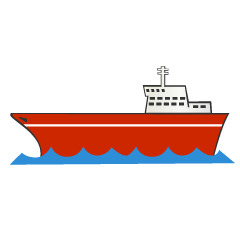 海の貨物船