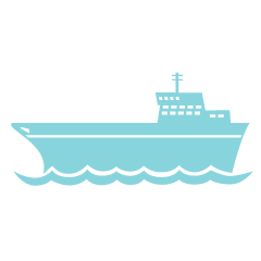 貨物船シルエットの無料イラスト素材 イラストイメージ