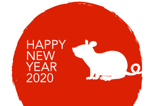 おしゃれな和柄ネズミ年賀状の無料イラスト素材 イラストイメージ