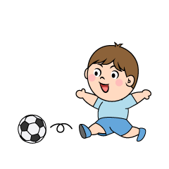 サッカーする男の子