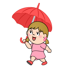 傘をさす女の子