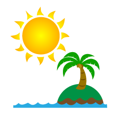 小さな島と太陽