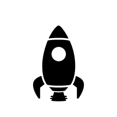 空飛ぶかわいいロケットの無料イラスト素材 イラストイメージ