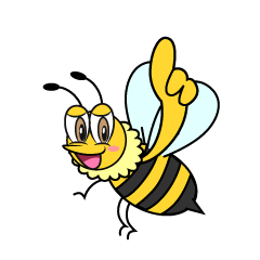 説明するミツバチ